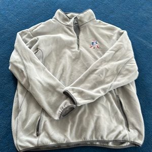 Gray fleece New England Patriots quarter zip